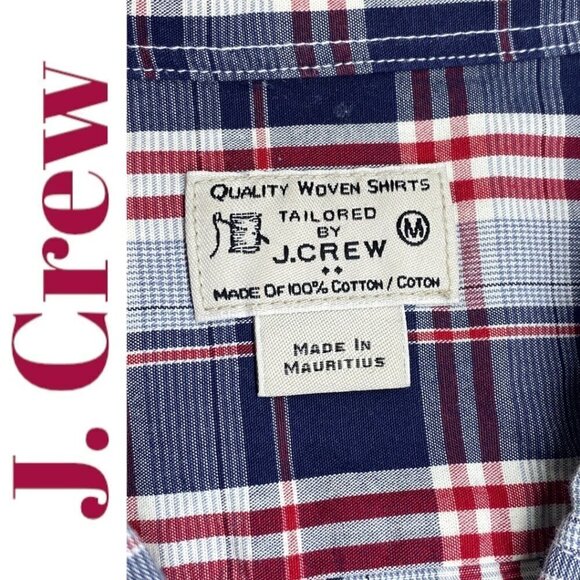 J. CREW FACTORY 100% Cotton Lightweight Summer Plaid Button Down Tailored Fit, M - Picture 5 of 9